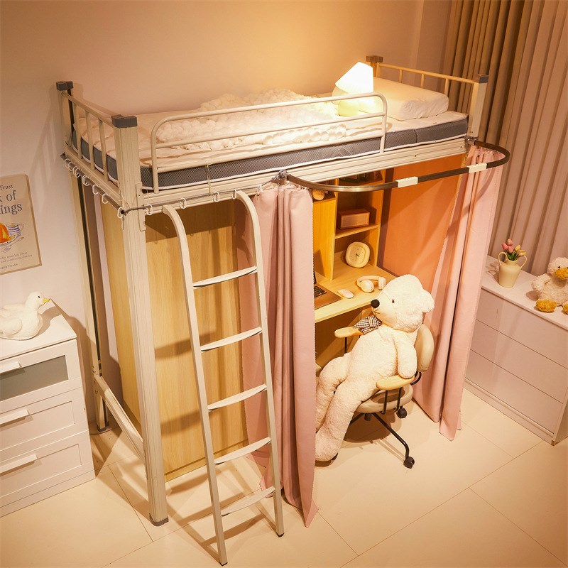 新款大学生宿舍床帘一体式蚊帐通用遮光布上铺上下铺支架全包封闭