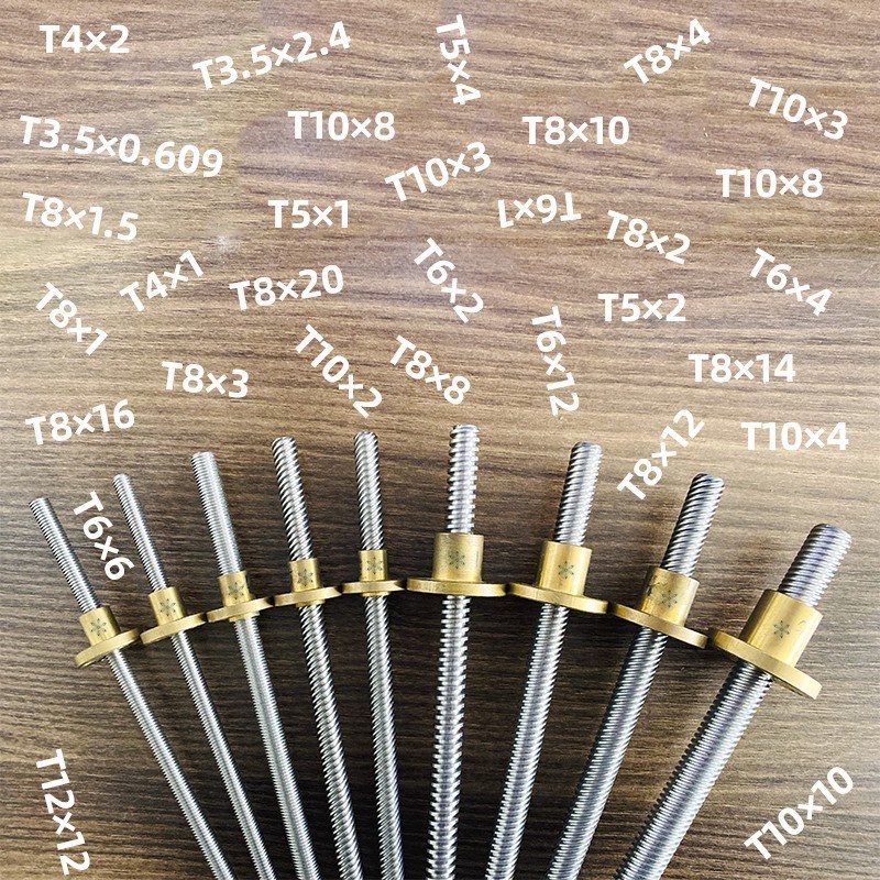 梯形丝杆螺母套装不锈钢t型丝杠法兰来图 Tr3.5 4 6 8 12 20 25 3