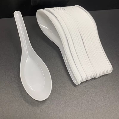 一次性餐饮店外卖塑料汤勺103快餐打包加厚勺子商用甜品饭勺餐具