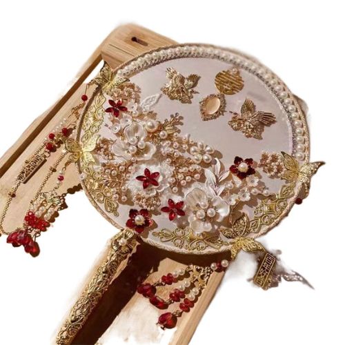 结婚新嫁团扇古风成品中式婚礼秀禾扇喜扇成品材料包