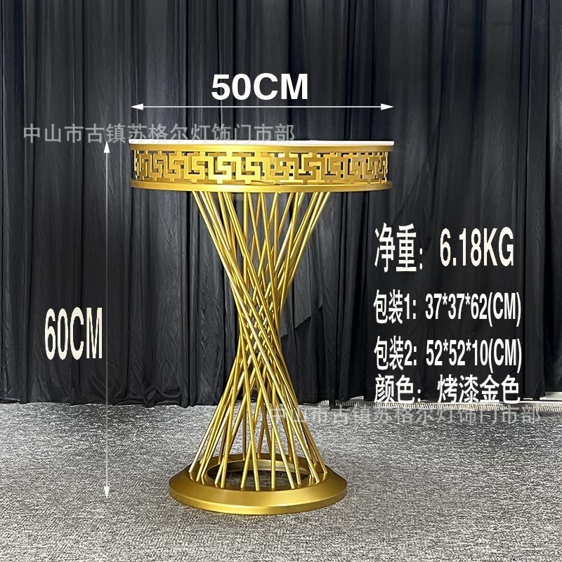 新甜品台婚庆道具路引金色铁艺家居花器酒店道具宴会厅美陈摆件