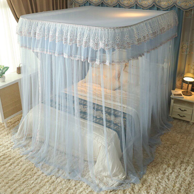 U型导轨伸缩三开门蚊帐轨道宫廷落地公主风1.5米/1.8m床双人家用2