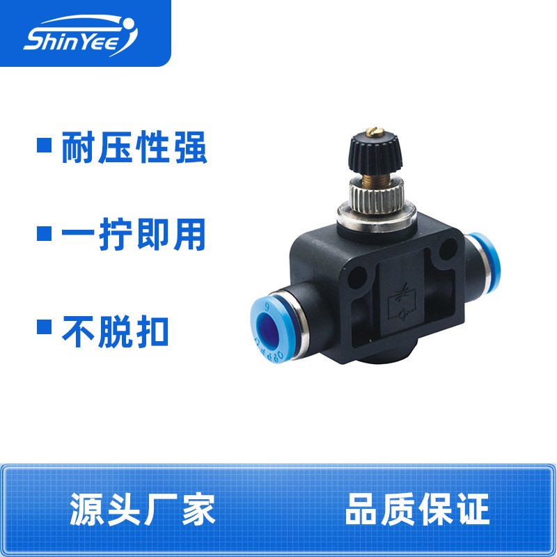 管式调速阀SA4/6/8/10公制调速节流阀气动接头快速快插快拧接头PU