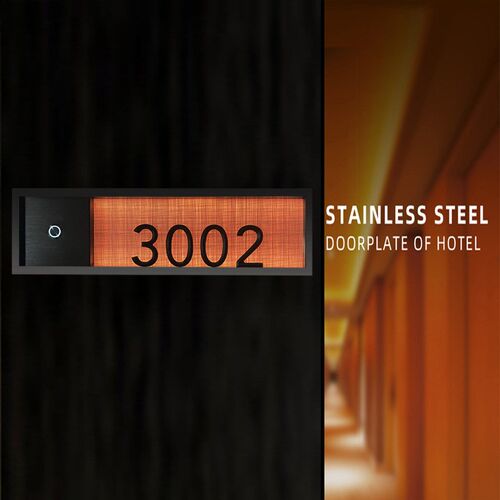 厂家定制 酒店门牌号 高级感客房不锈钢指示牌带灯 发光门牌定做