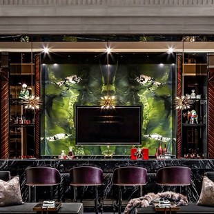 牛油果绿色奢石石材 饰 餐台桌面天然轻奢大理石背景墙茶几装