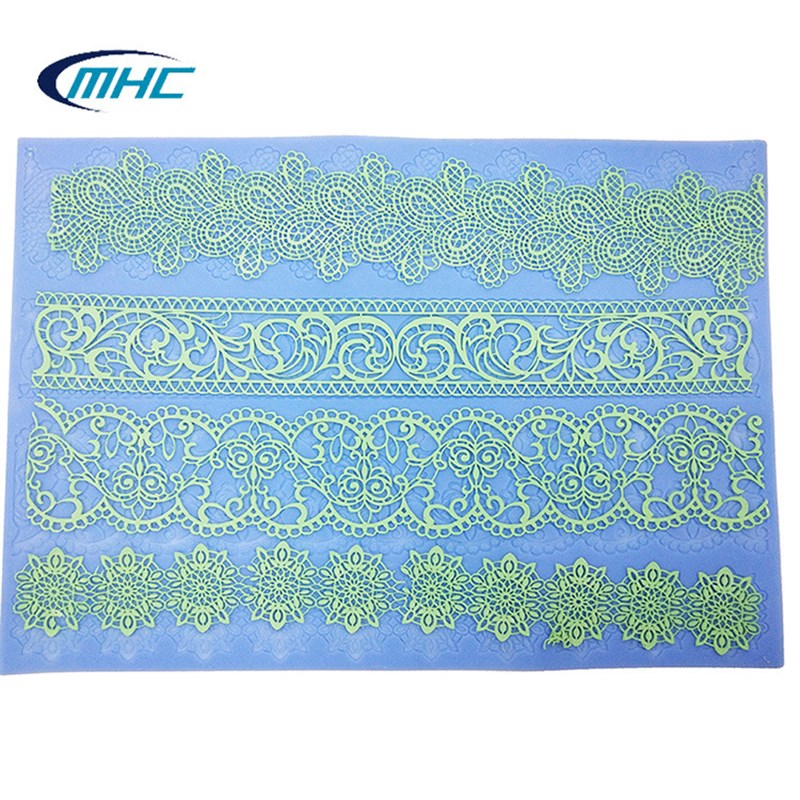 新款翻糖硅胶蕾丝垫 翻糖蛋糕印花模具 烘培工具蛋糕围边花边装饰