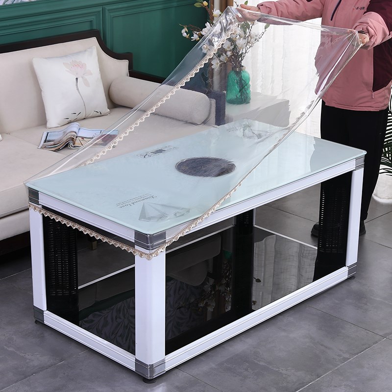 烤火桌罩套电炉罩透明皮罩长方形垂边正方形防水防油桌布取暖桌罩