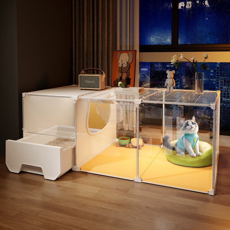 猫笼子家用室内猫窝小猫厕所一体猫咪笼子一室一厅一卫猫窝猫别墅