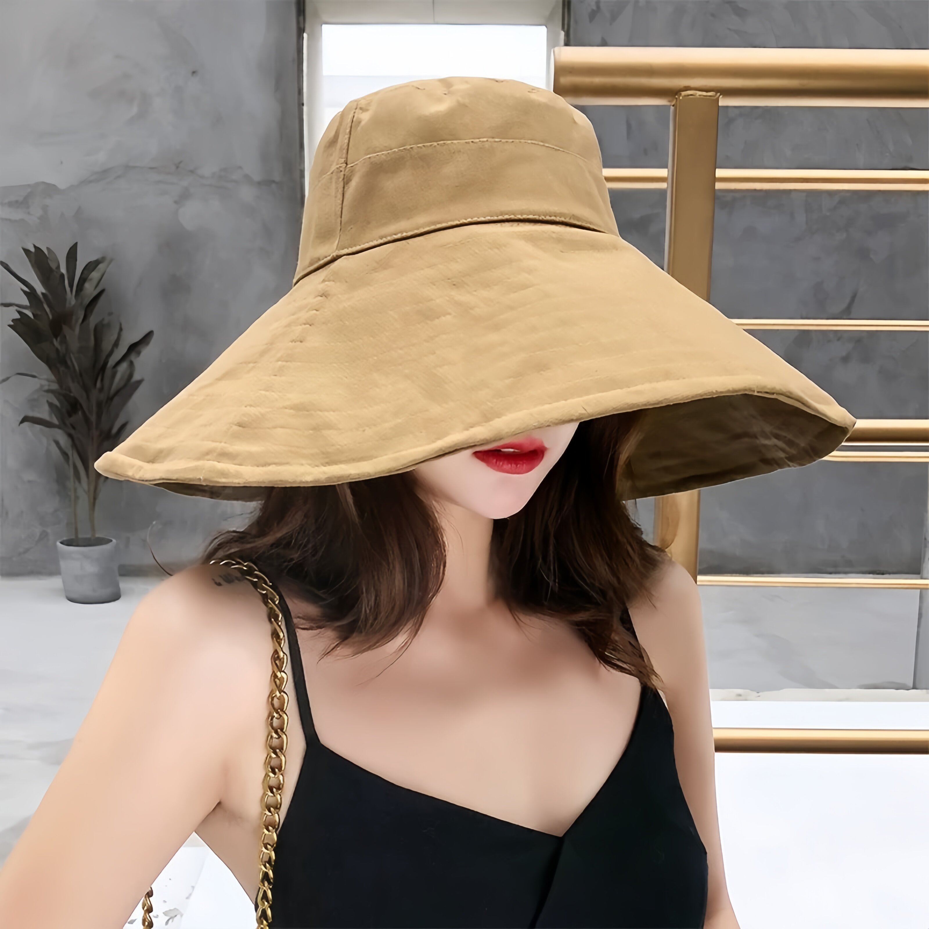 超大帽簷渔夫帽女夏天遮阳帽百搭遮全脸防晒帽抗UV太阳凉帽子