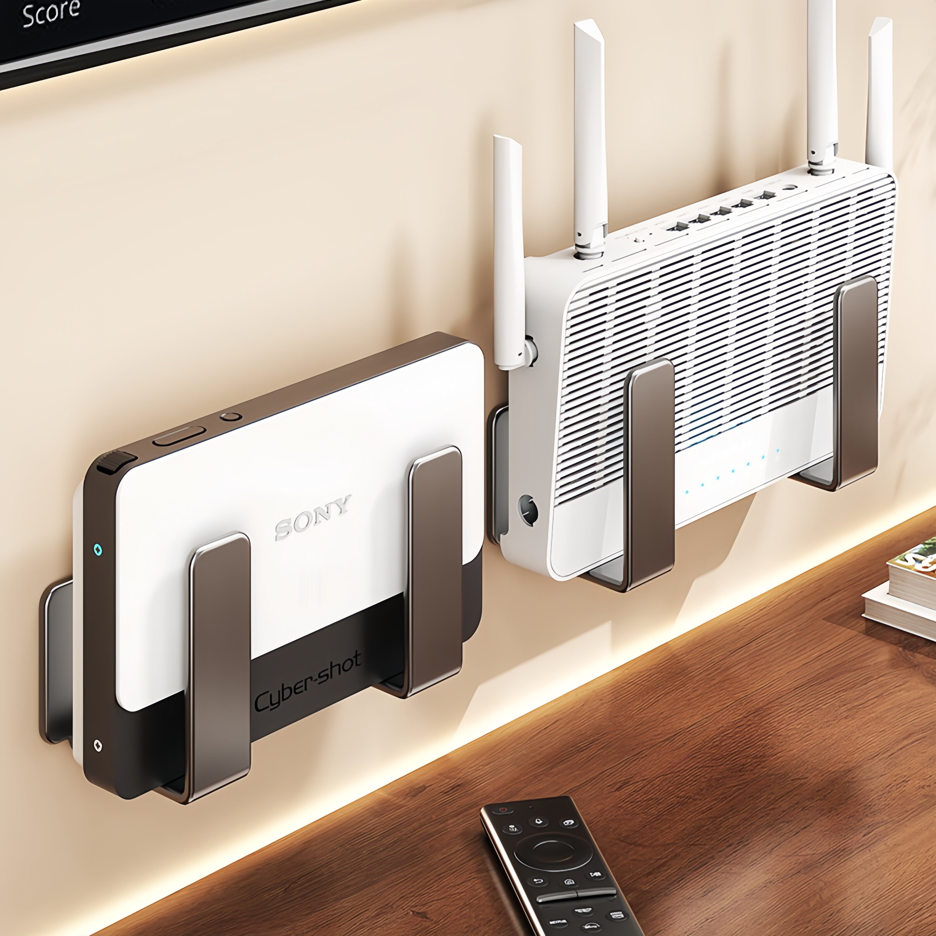 路由器放置架无打孔Wifi存储架壁挂式壁挂式机顶盒支架家用插件固