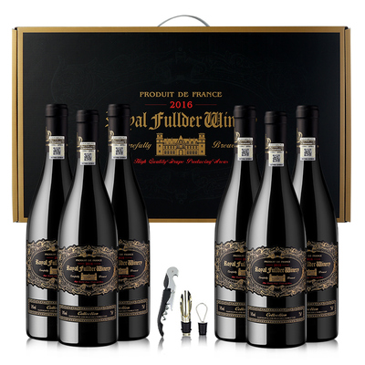 送礼！皇家富勒德 红酒14度整箱6支  干红葡萄酒A