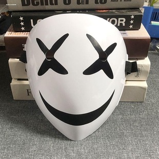 诡异笑脸小丑女漆黑子弹cos动漫男成人派对道具火影蛭子面具