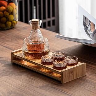 锤纹玻璃温酒器分酒器酒具套装 日式 烫酒家用清酒壶冰酒小黄白酒杯