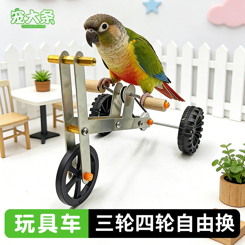 【宠大条】鹦鹉玩具训练自行车训鸟用品道具单车牡丹虎皮益智玩具,宠物/宠物食品及用品,鸟玩具,淘宝优惠券,粉丝福利购,淘宝优惠卷