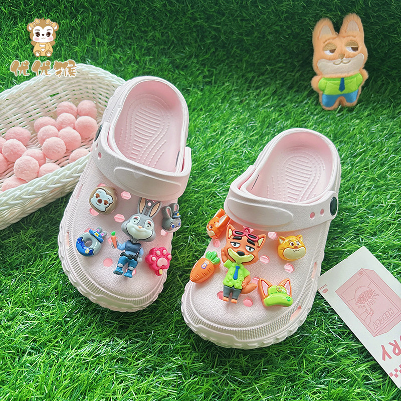 巨好看女童粉色洞洞鞋夏季外穿儿童舒适拖鞋踩屎感防滑超火不累脚