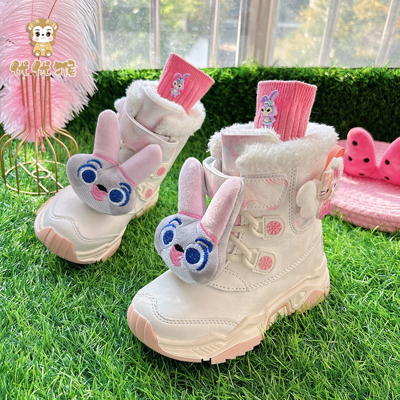 女童可爱小兔子雪地靴冬季保暖