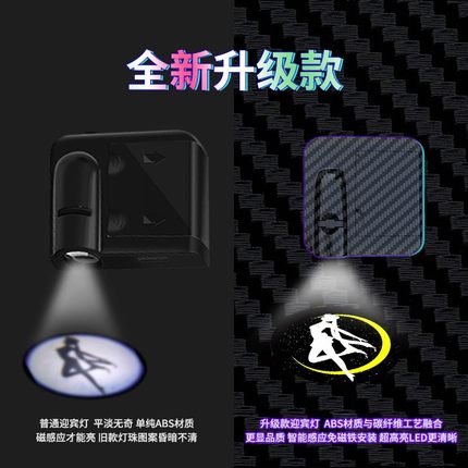 车门迎宾灯感应无线开门照地灯投影灯车载车内改装氛围汽车定制