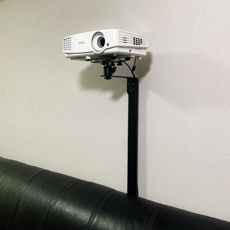 投影仪机支架落地伸缩藏网电线免打孔隐藏进沙发床头柜背靠墙专用