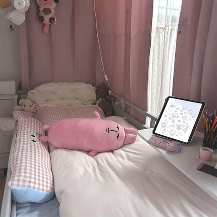 粉红兔子玩偶床上抱枕公仔女生宿舍大型睡觉网红超软可爱送礼