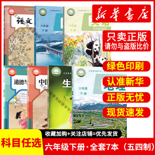 六本语文数学英语生物地理历史政治鲁教版 五四制6六年级下册全套课本任选人教版 2026新版 54学制六年级下册全套教材 新华书店