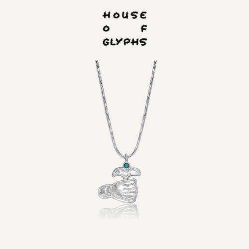 House of Glyphs符界HOG送你花花纳西族东巴文蓝松石锁骨链