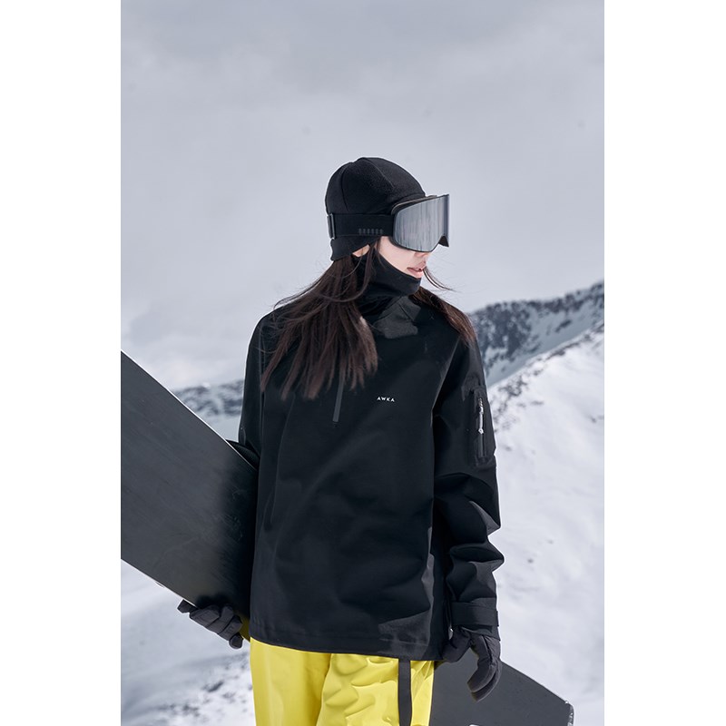 awka单板滑雪服女款2024新款卫衣专业防风防水外套上衣冬季男士3L