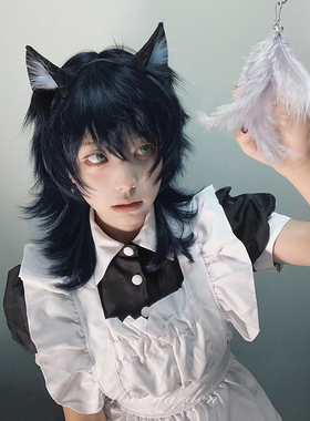 AG假发男短发网红lolita万用高层次翻翘正太基佬卷发dk狼尾鲻鱼头