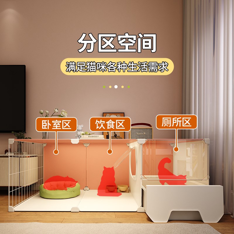 猫笼子一室一厅一卫猫窝带厕所一体家用室内猫柜新型不占地猫别墅