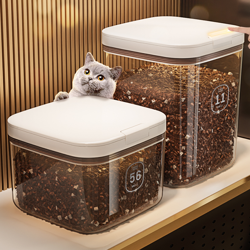 猫粮储存桶防潮狗粮密封桶猫咪宠物粮食储粮家用收纳真空零食盒子
