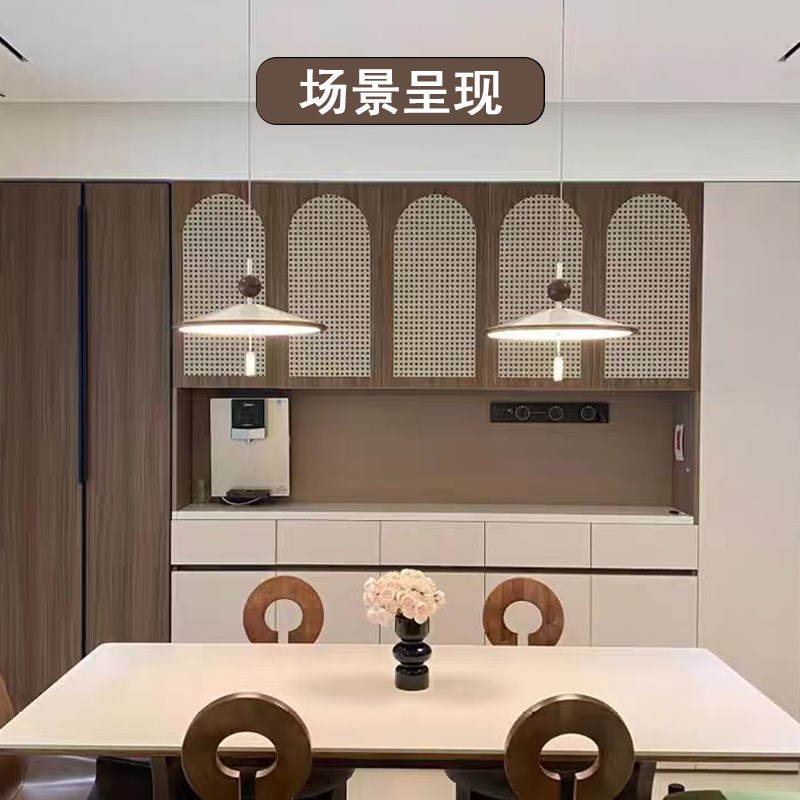 原木风新中式茶室棋牌风铃吊灯奶油风饭厅灯高级感侘寂风禅意灯具