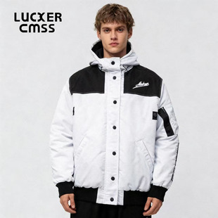 LUKER CMSS连帽保暖休闲情侣款百搭秋冬季棉服