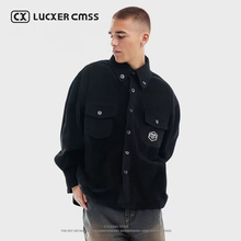 LUKER CMSS高街潮牌百搭休闲长袖衬衫