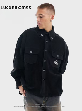 LUKER CMSS高街潮牌百搭休闲长袖衬衫