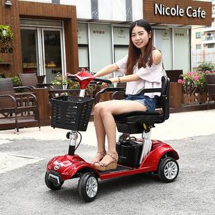 福美F5老年四轮电动代步车残疾人锂电助力代步车带减震一体式折叠