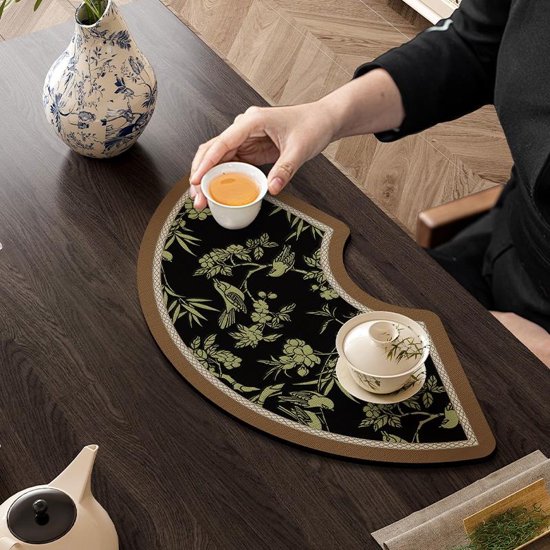 新中式茶桌沥水垫茶杯桌垫速干茶垫茶台面布中国风禅意泡茶专用垫