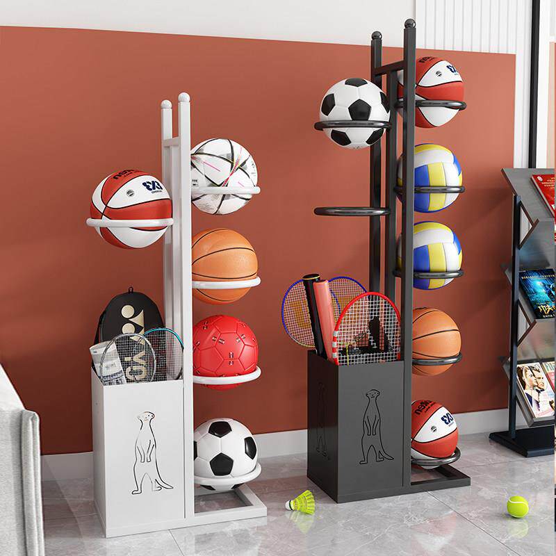 篮球收纳架家用球架排球羽毛球拍儿童篮球架筐健身器材整理置物架