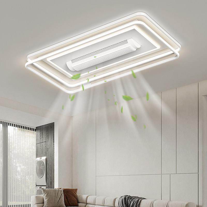 静音无叶滚筒风扇灯家用客厅餐厅网红卧室厨房书房节能吸顶灯套餐