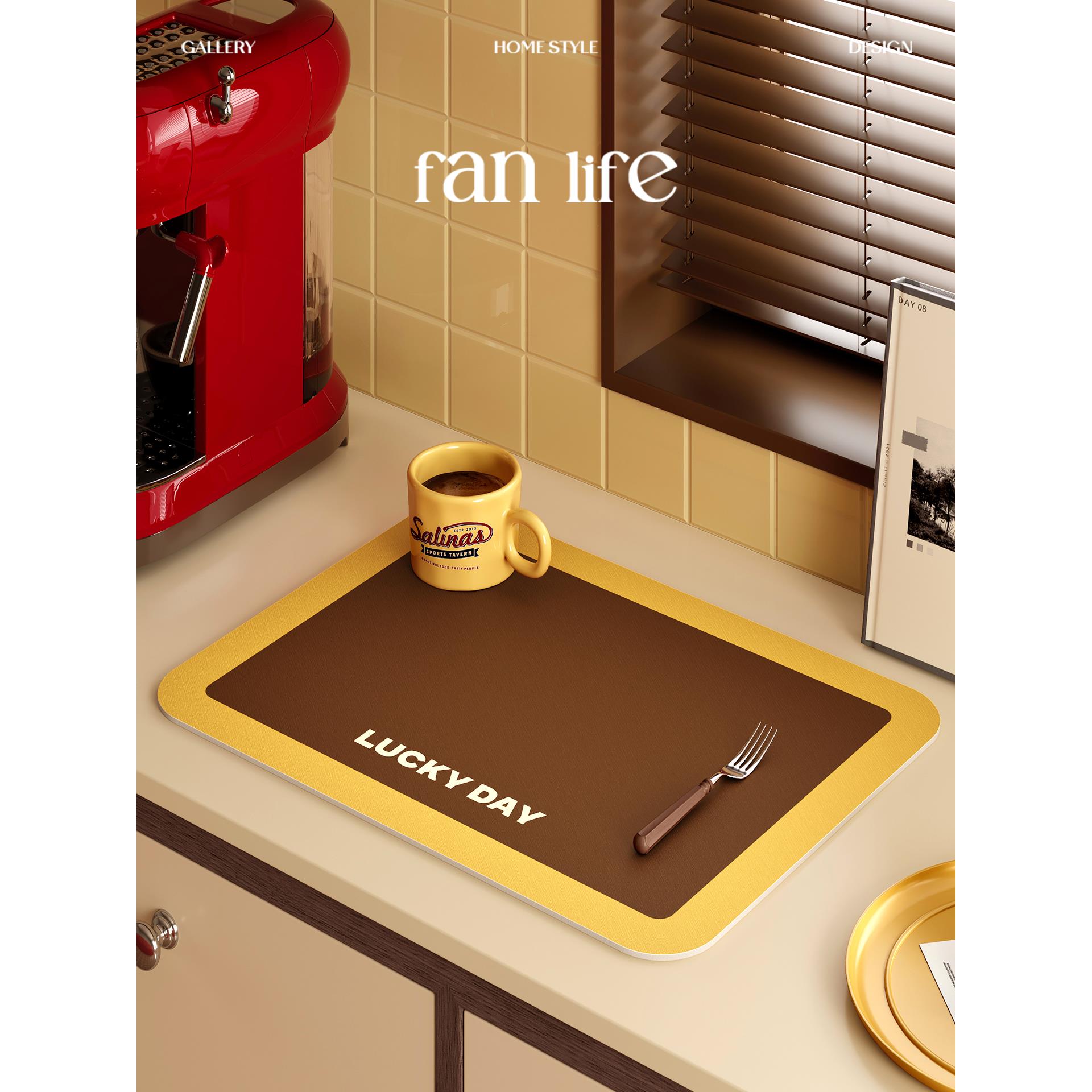 幻彩系厨房台面沥水垫吸水垫餐具碗盘餐垫灶台洗碗池桌面隔水垫皮