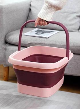 2TCU亲子泡脚桶双人家用折叠加厚加深便携养生按摩足浴大号洗脚盆