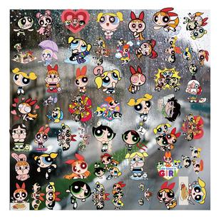 飞天小女警UV转印贴个性 饰图案贴纸 水晶标签手机壳户外防水头盔装