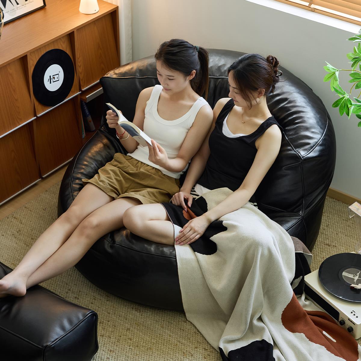 小四懒人沙发中古单人躺椅客厅榻榻米阳台人类狗窝沙发椅单人沙发