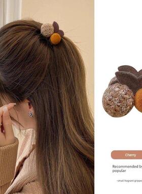 网红Cherry Grabber女性发饰侧刘海小鲨鱼夹发夹半系发夹头饰在后