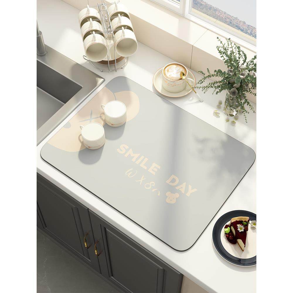 德国品质厨房台面排水垫硅藻泥水池边吸水垫桌面餐具干燥垫垫垫垫,餐饮具,餐垫,淘宝优惠券,粉丝福利购,淘宝优惠卷