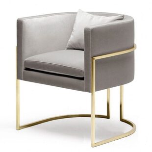 北欧金色铁艺软垫靠背椅前台办公接待椅售楼处洽谈椅卧室梳妆椅子