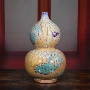 钧瓷摆件金秋福禄葫芦中式工艺品陶瓷家居玄关办公室装饰摆设礼盒