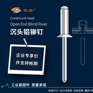 沉头铝铆钉GB12617开口型沉头拉铆钉平头拉钉铝拉钉沉头抽芯铆钉