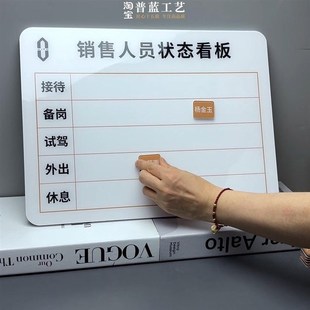 磁吸式亚克力可更换内容今日值班牌插卡式4S店销售人员看板轮班表