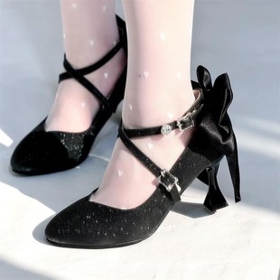 【晚星未眠】秋季新款高跟中跟女鞋日常百搭单鞋舞鞋婚鞋Lolita鞋