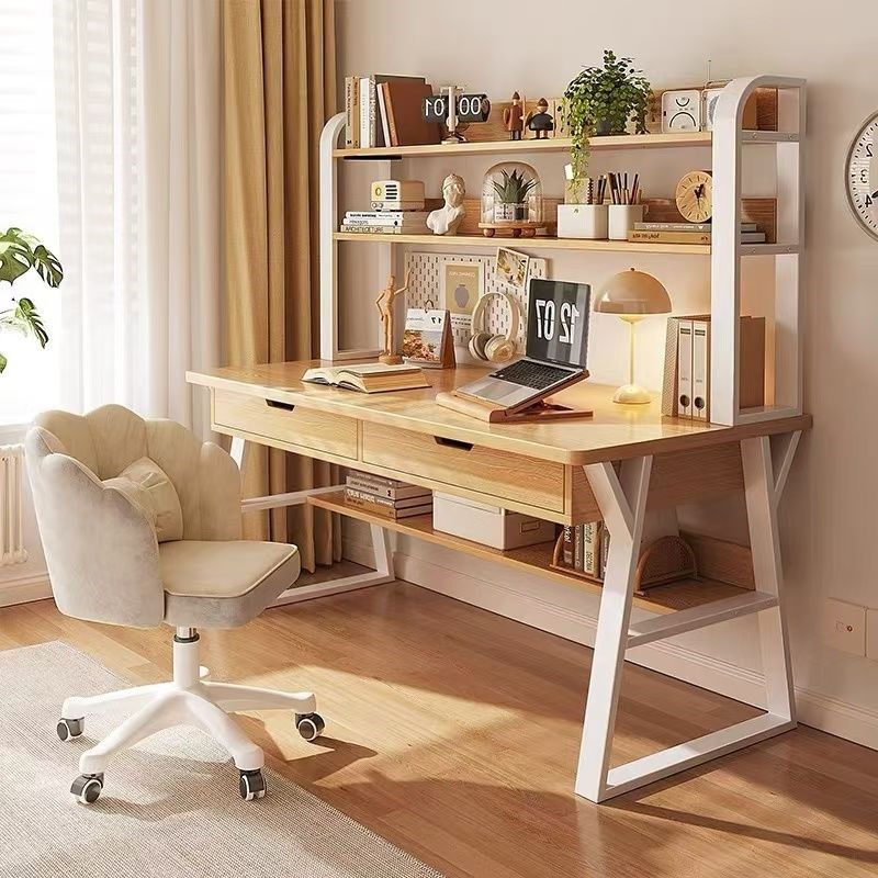 实木书桌书架一体桌卧室电脑桌学生家用学习桌写字桌子简约办公桌,居家日用,布艺蛋糕/蛋糕毛巾,淘宝优惠券,粉丝福利购,淘宝优惠卷