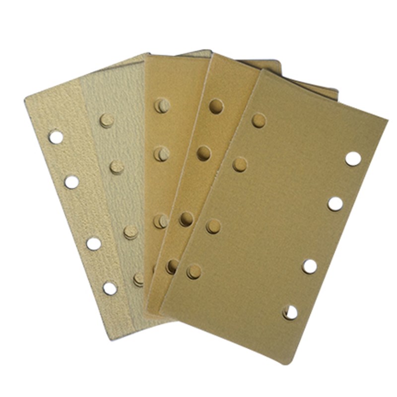 干磨砂纸6寸17孔汽车漆面长方形圆H形抛光打磨机植绒耐磨沙纸